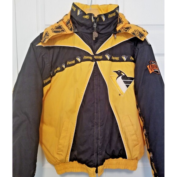 Pittsburgh Penguins Puffer Jacket Hooded NHL Pro Player Size XXL Prince of Wales - Picture 2 of 9